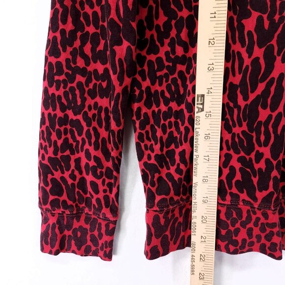 Mother The 3/4 Sleeve Koozie Sweatshirt Red Animal Print Radioactive Paws Small - Picture 5 of 15